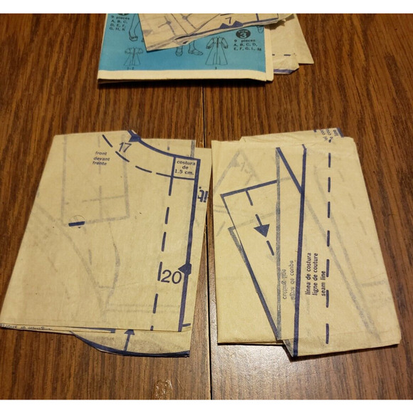 Dress High Waist V Neck Collar Girls Size 8 Simplicity 6186 Sewing Pattern - Picture 7 of 7